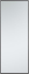Elegant Decor Eternity 60" x 24" Contemporary Metal Frame Mirror in Black