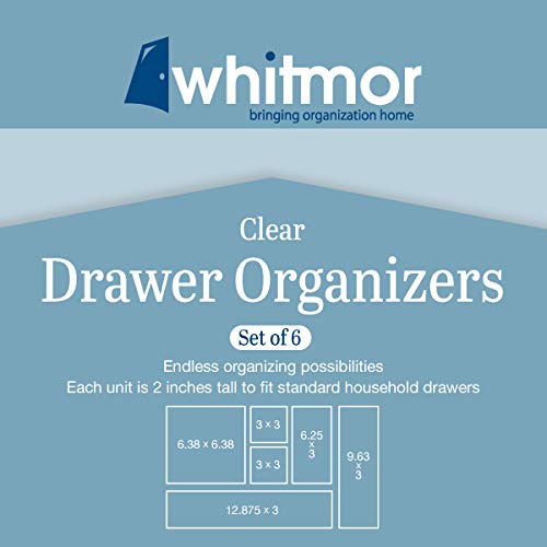 Whitmor Clear-Set Includes 6 Individual Pieces Modular Drawer Organizers