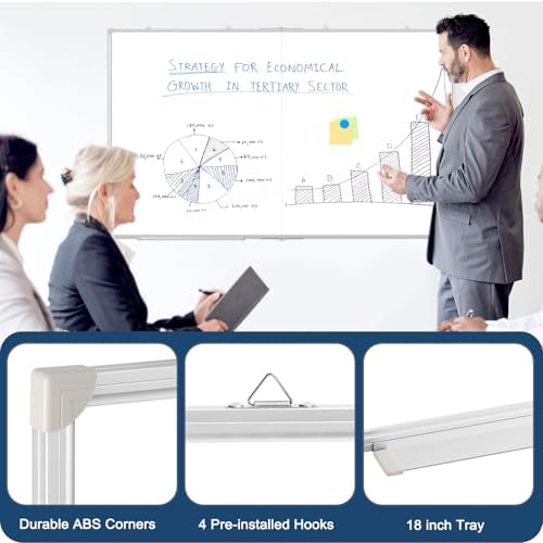 Double-Sided White Board Dry Erase Magnetic Whiteboard Wall 60x36 Foldable