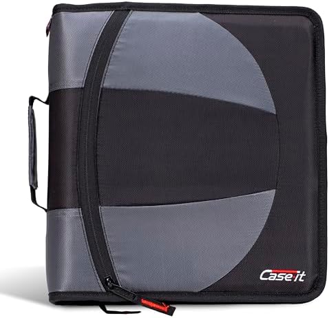 Case-it Dual Binder | Two 1.5" D-Rings | 600-Sheet | Dual-101 Jet Black