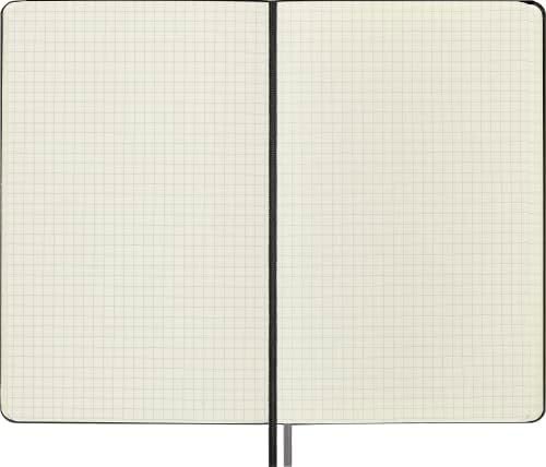 Moleskine Classic Expanded Notebook, Hard Cover, Large (5" x 8.25") Squared/Grid, Black, 400 Pages