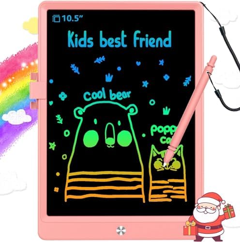 BUKEBU LCD Writing Tablet,10.5 inch Colorful Doodle Board for Kids Pink