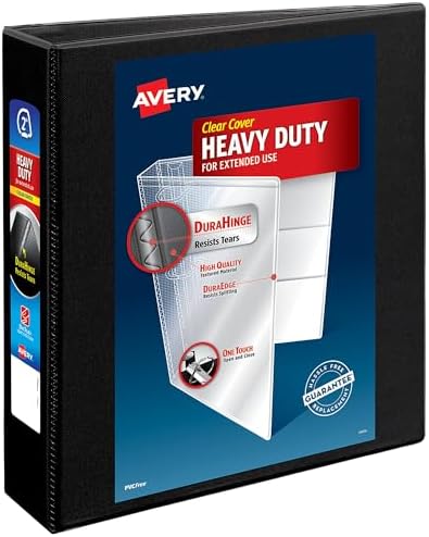 Avery® Heavy-Duty View 3 Ring Binder, 2" Slant Rings, 1 Black Binder