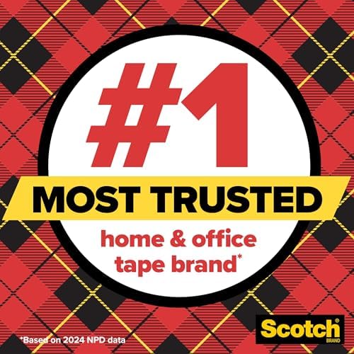 Scotch Transparent Tape, 3 Inche Core, 1 in x 2592 in, 3 Rolls