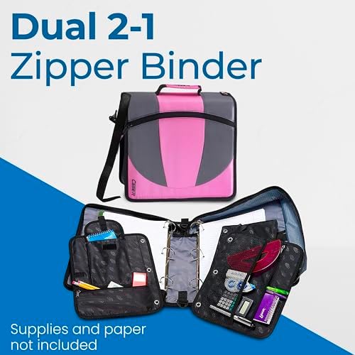 Case-it Dual Binder | Two 1.5" D-Rings | 600-Sheet | Dual-101 Light Pink
