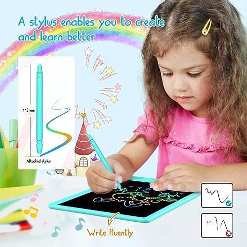 BUKEBU LCD Writing Tablet,10.5 inch Colorful Doodle Board for Kids (Blue)