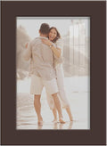 Renditions Gallery 4x6 inch Picture Frame High-end Modern Style, Made of Solid Wood and High Definition Glass Ready for Wall and Tabletop Photo Display, Brown Frame