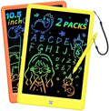 BUKEBU LCD Writing Tablet Doodle Board, Colorful Drawing Pad, Electronic Drawing Tablet, Drawing Pads,Travel Gifts for Kids Ages 3 4 5 6 7 8 Year Old Girls Boys (10.5 inch, Orange+Yellow)