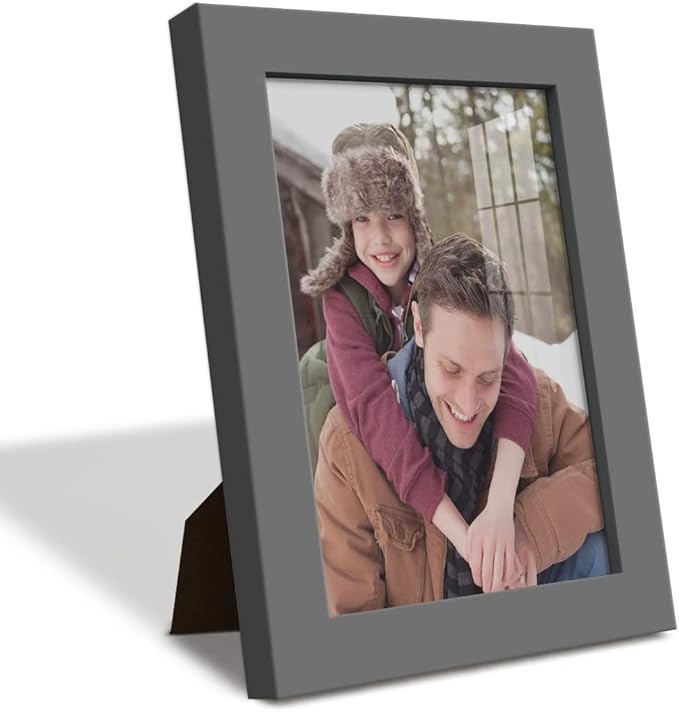 Renditions Gallery 5x7 inch Picture Frame High-end Modern Style, Made of Solid Wood and High Definition Glass Ready for Wall and Tabletop Photo Display, Gray Frame