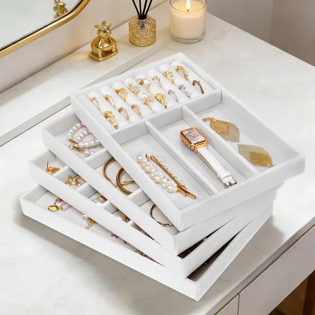 Cirhy 4 Stackable Jewelry Organizer Trays