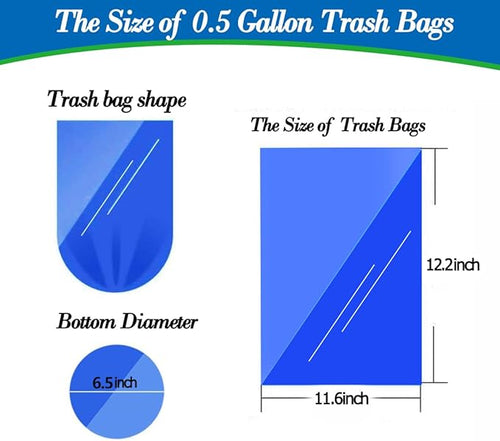 0.5 Gallon 350 pcs Mini Clear Trash Bags, Tiny Strong Garbage Bags, Small