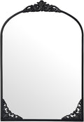 Vintage Arched Mirror 26x38 Inch Black Bathroom Mirror Antique Ornate Baroque Mirror for Living Room Entryway Bathroom Fireplace