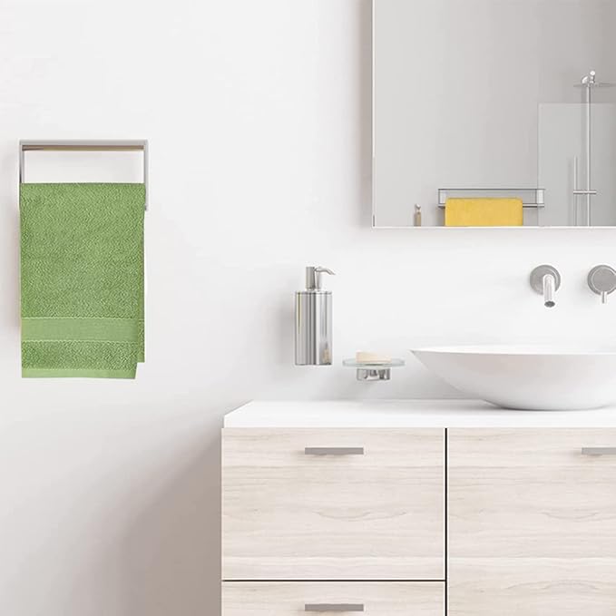 PUPOPIK Hand Towels for Bathroom 2 Pack-100% Cotton Hand Towel (14 x 30 Inch), Highly Absorbent and Quick Dry Face Washcloth, Home Soft Premium Towel for Hotel, Bath, Kitchen and Spa (Green)