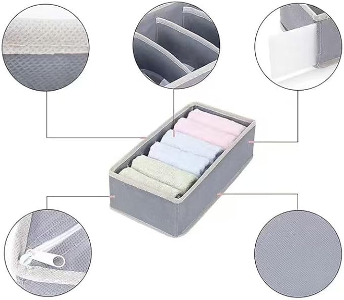 4 Piece Drawer Organiser, Collapsible Non-Woven Sorting Box, Closet Divider
