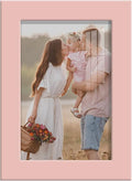 Renditions Gallery 4x6 inch Picture Frame High-end Modern Style, Made of Solid Wood and High Definition Glass Ready for Wall and Tabletop Photo Display, Pink Frame