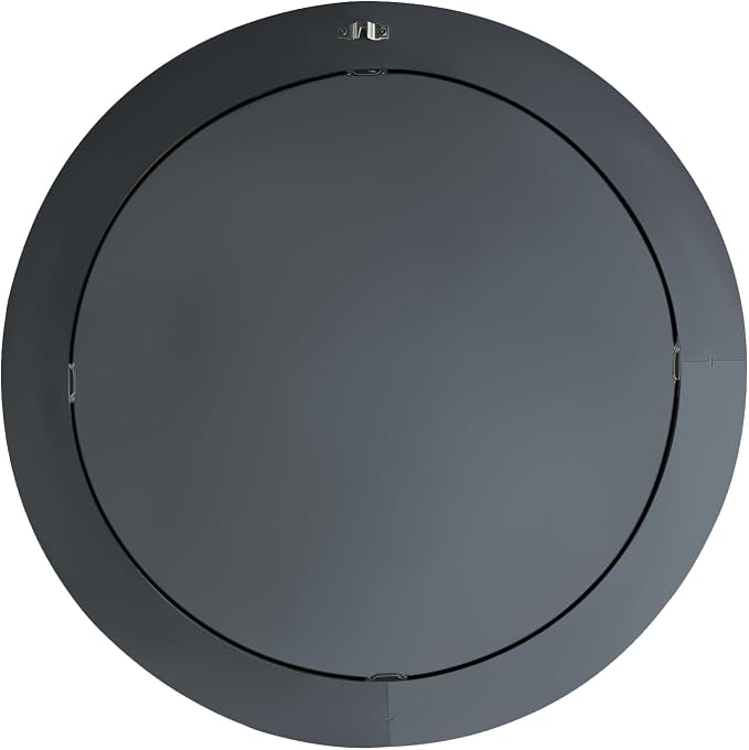 WAMIRRO Gold Round Wood Mirror, 28 Inch Hand Carved Solid Wood Frame Circle Mirror for Wall Mount, Farmhouse Boho Decor for Living Room, Bathroom, Bedroom, Hallway & Entryway