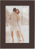 Renditions Gallery 5x7 inch Picture Frame High-end Modern Style, Made of Solid Wood and High Definition Glass Ready for Wall and Tabletop Photo Display, Brown Frame