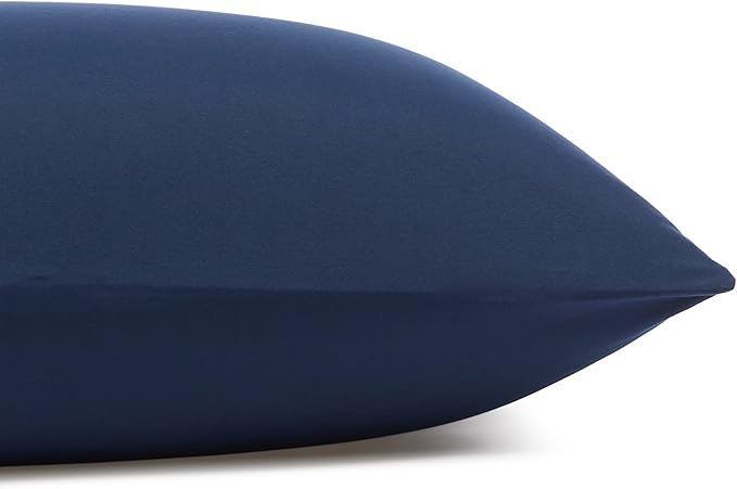 Amazon Basics Lightweight Super Soft Easy Care Microfiber 4 Piece Bed Sheet Set with 14-Inch Deep Pockets, Full, Navy Blue, Solid