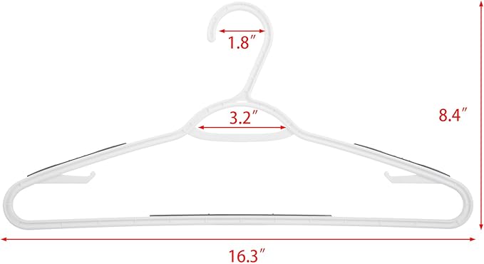 30 Pack Bendable Plastic Hangers Light-Weight Non-Slip Clothes/Suit Hangers(Grey)