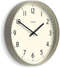 JONES CLOCKS® Studio Clock | Modern Round wall Clock | 12 inch | Gray | Easy to Read Numbers | Versatile Design for Kitchen, Living Room or Office