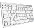 Macally Small Wired Keyboard for Mac and Windows - 78 Scissor Switch Keys Compatible Apple Keyboard for MacBook Pro/Air, iMac, Mac mini/Pro - Plug and Play USB That Saves Space and Looks Great