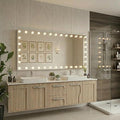 WTTY 72"x36" Hollywood Vanity Mirror with Lights, Wall-Mounted Makeup Mirror with 3 Color Temperatures, Stepless Dimmable Bulbs, Anti-Fog & Shatter-Proof