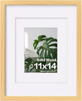 Egofine 11x14 Picture Frame Natural Wood Made of Solid Wood with Plexiglass, Display Pictures 5x7/8x10 with Mat or 11x14 Without Mat, for Tabletop and Wall Mounting Photo Frame
