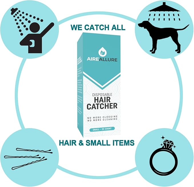 25 Pack, Hair Catcher for Bathroom Sink or Bathtub