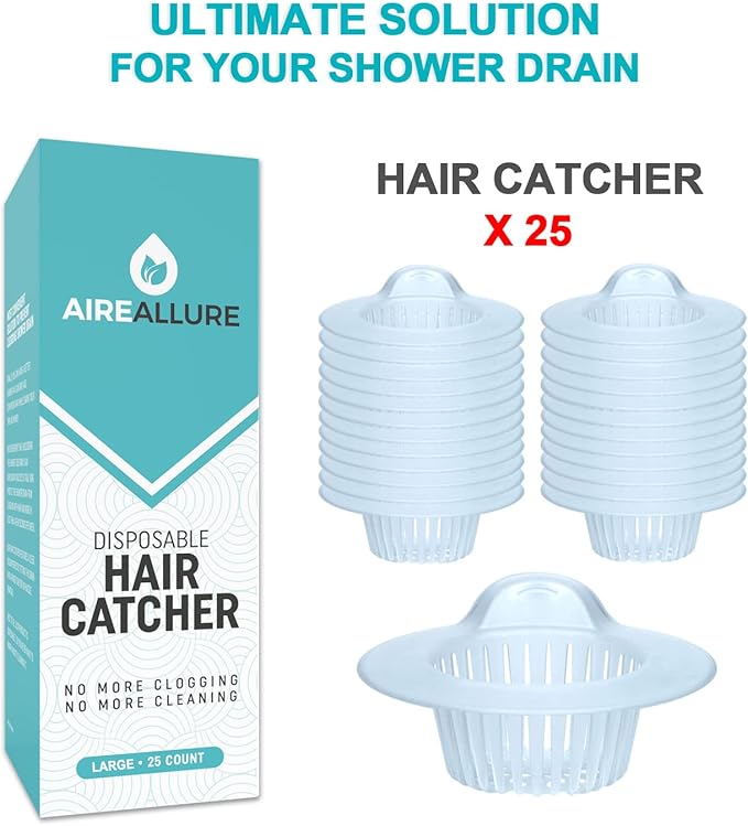 25 Pack, Hair Catcher for Bathroom Sink or Bathtub