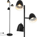 Modern Tree Floor Lamp for Living Room, 3 Lights Industrial Farmhouse Black Standing Tall Pole Lamps with Adjustable Metal Shades 70'' LED Reading Floor Lamps Decor for Bedroom Home Office