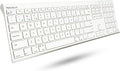 Macally Wireless Bluetooth Keyboard for Mac - Compatible Apple Keyboard or MacBook Pro/Air, iMac - Multi-Device, Up to 3 Devices with 110 Keys, 20 Shortcuts, Numeric Keypad, and Rechargeable - White