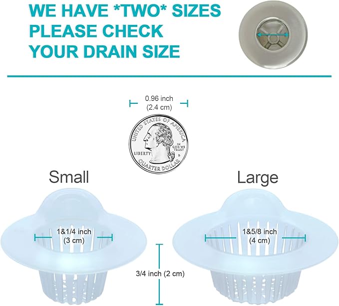 25 Pack, Hair Catcher for Bathroom Sink or Bathtub