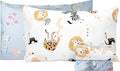 Salt Earth 100% Cotton 210TC Kids Bedsheet, Twin Sheet Set, Toddler Bed, 4-Piece Set – 2 Fitted Sheets & 2 Pillowcases, Themed Toddler Bed Sheets, Cute Kids Bedding (Unicorn/Jungle Safari)