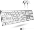 Macally Premium Wired Mac Keyboard with 2 Port Hub - Full Size with Numeric Keypad - Extended USB Keyboard for Mac mini/Pro, iMac, MacBook Pro/Air (Silver Aluminum)