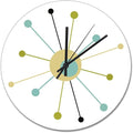 ArogGeld Mid Century Wall Clock Atomic Age Wall Clocks Battery Operated 15 Inch Silent Non-Ticking Farmhouse Wall Decor for Bedroom Living Room