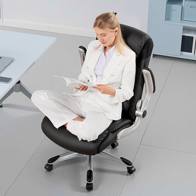 GTRACING Big and Tall High Back Office Chair 400LBS Wide Leather Executive Chair Height Adjustable Lumbar Support & Armrests, Comfy Desk Gaming Chairs Computer Swivel Chair, Black