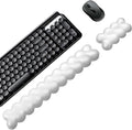 Wrist Rest for Keyboard and Mouse, Upgrade Enlarge Mouse Pad Wrist Rest, Ergonomic Memory Foam, Non-Slip Base for Computer Gaming & Office Work, 2 Piece Set, Clouds White (17.71x3.15+6.29x3.15 inch)