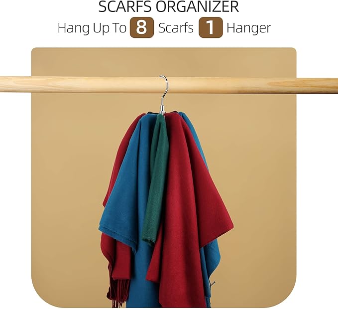 ZEDODIER Belt Hanger, 4 Pack Rotatable Belt Rack Closet Accessories Organizer