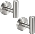 Nolimas Bathroom Towel Hooks SUS 304 Stainless Steel Coat Hook Round Clothes Towel Coat Robe Hook Cabinet Closet Door Sponges Holder for Bath Kitchen Garage Hotel,Wall Mounted, Brushed Nickel, 2Pack