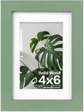 Egofine 4x6 Picture Frame Made of Solid Wood with Plexiglass, Display Pictures 3.5x5 with Mat or 4x6 Without Mat for Tabletop and Wall Mounting, Green