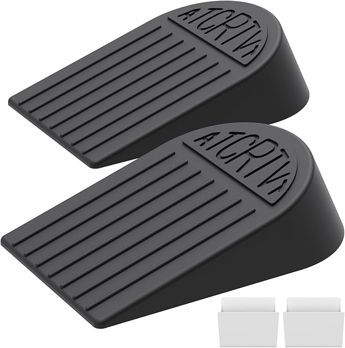 Rubber Widened Door Stopper Wedge – 2 Pack Black Door Stoppers Wedge