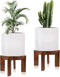 hismocal 2 Pack Wood Plant Stand Indoor Holders for Plants, Sturdy Flower Pot Stands Plants Shelf, Wooden Stool for Patio Plant Stand, Fit 5-18 Inch Variety Flower Pots, Easily Assemble
