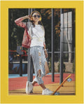Renditions Gallery 8x10 inch Picture Frame High-end Modern Style, Made of Solid Wood and High Definition Glass Ready for Wall and Tabletop Photo Display, Yellow Frame