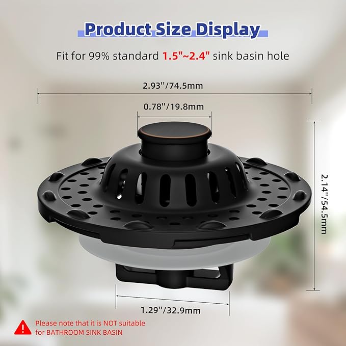 Metal 2 Pack Bathtub Drain Stopper