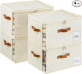4 Pack Large Storage Bins with Lids, Foldable Closet Organizer with Clear Window