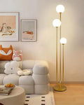 Lightdot Globe Floor Lamp for Living Room Mid Century Modern Floor Lamps with 3000K Warm White Bulbs Included Unique Gold Standing Lamps with 5Lbs Heavy Base for Party/Bedroom/Sofa Beside/Corner Decor