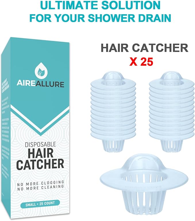 25 Pack, Hair Catcher for Bathroom Sink or Bathtub