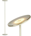 Brightech Sky LED Floor lamp, Torchiere Super Bright Floor Lamp for Living Room Decor & Office - Dimmable, Tall Standing Lamp with Warm Light for Bedroom & Reading - Cream