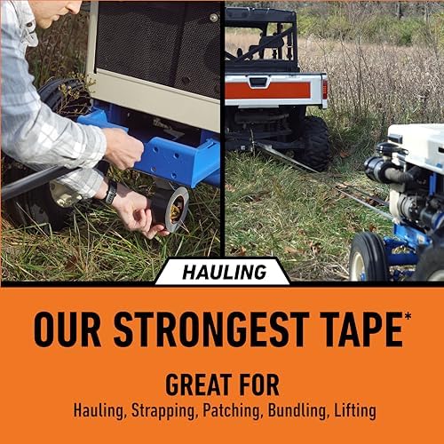 Gorilla Ultimate Tape, High Tensile Cloth with Double-Thick Adhesive for Hauling, Strapping, Patching, Bundling, Lifting, 1.88" x 20yd, Black (Pack of 5)