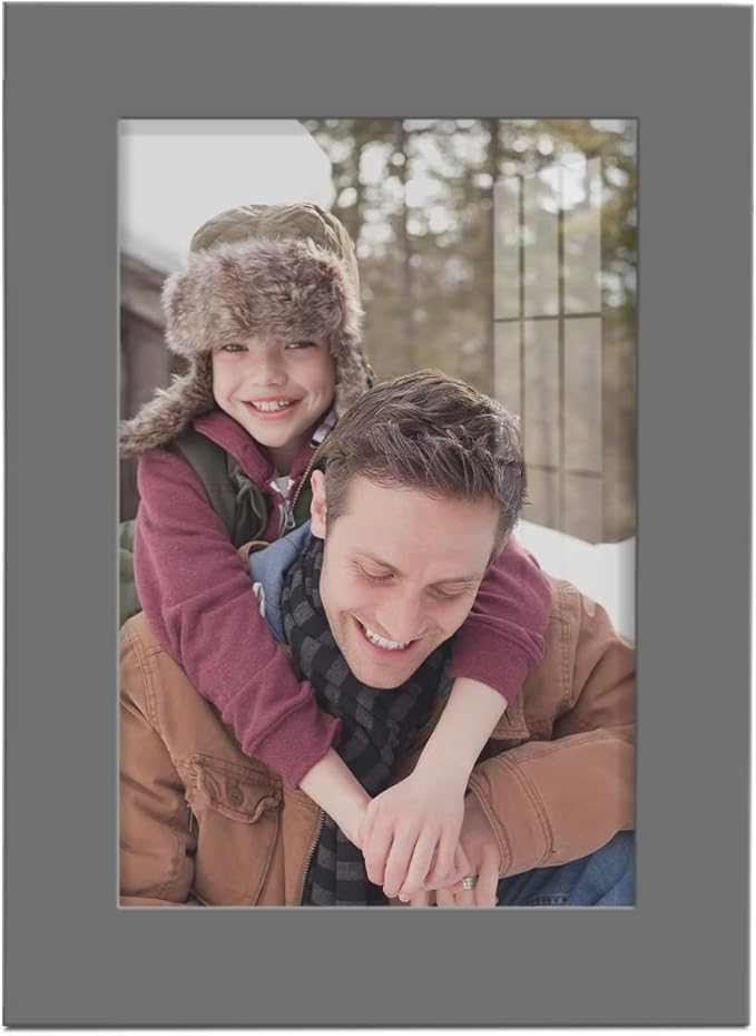Renditions Gallery 5x7 inch Picture Frame High-end Modern Style, Made of Solid Wood and High Definition Glass Ready for Wall and Tabletop Photo Display, Gray Frame